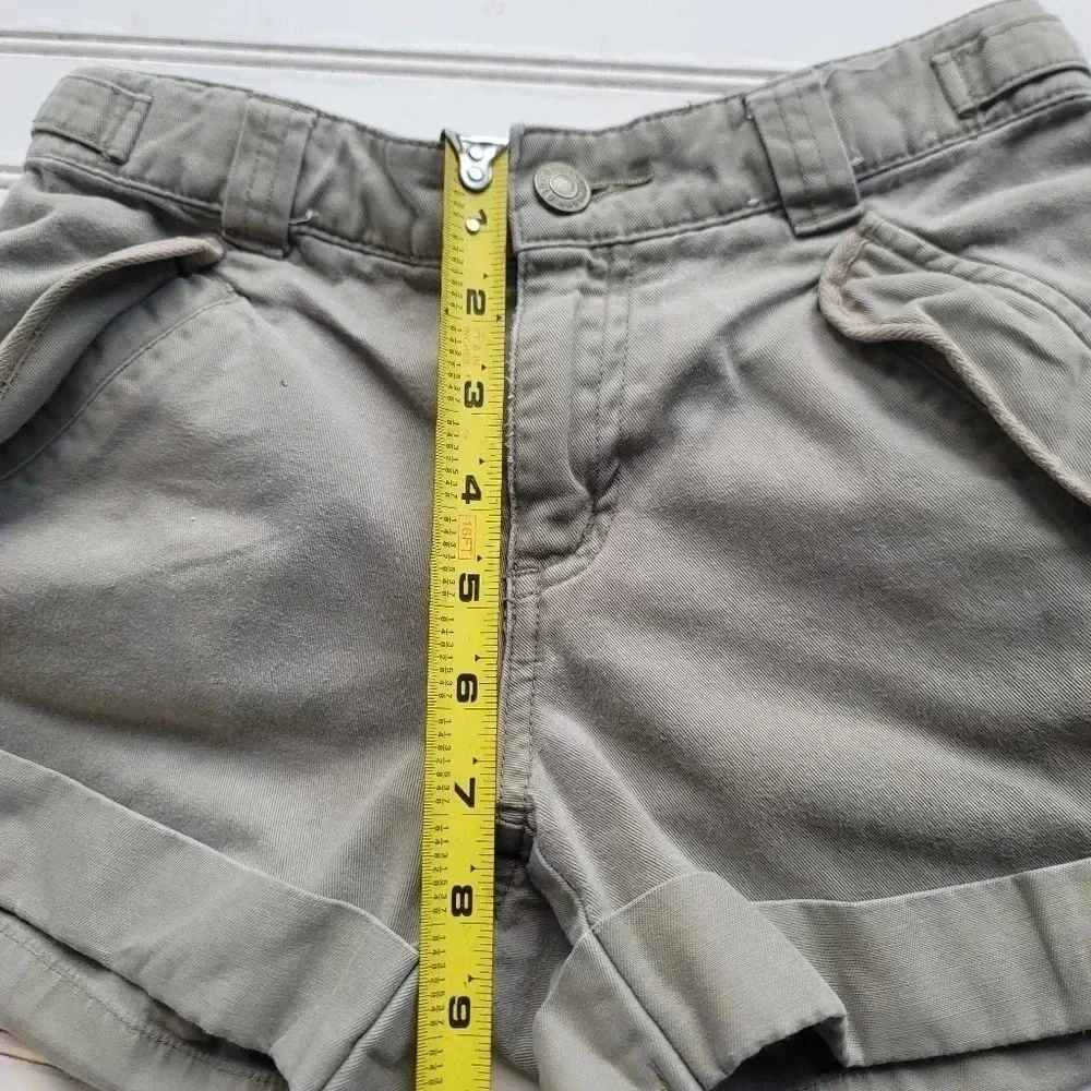 Girl 8 Old Navy Sage Green Cargo Pocket Adj. Waist Rolled Cuff Summer Shorts